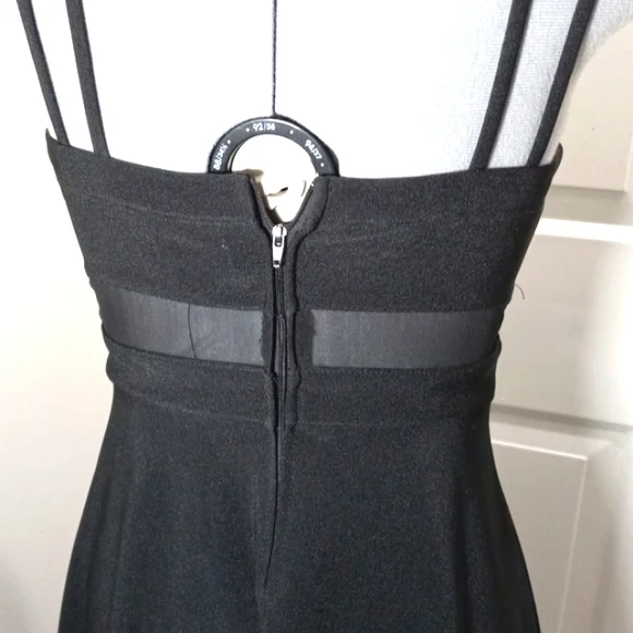 Honey and Rose Sz S Black Criss-Cross Front, Mesh Center, Midi - Picture 6 of 8